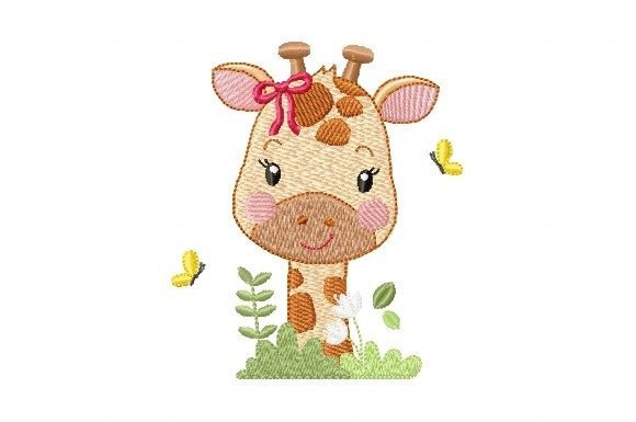 Giraffe Girl: A Charming Embroidery for Personalized Gifts